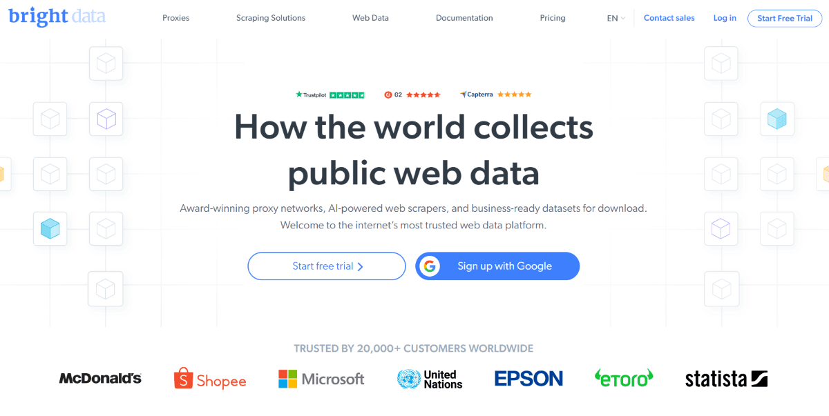Bright Data main page