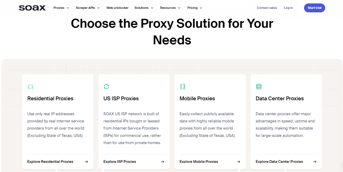 Soax Server Types