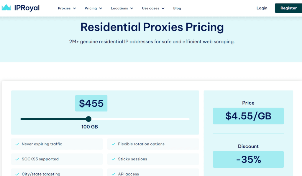 IPRoyal pricing page