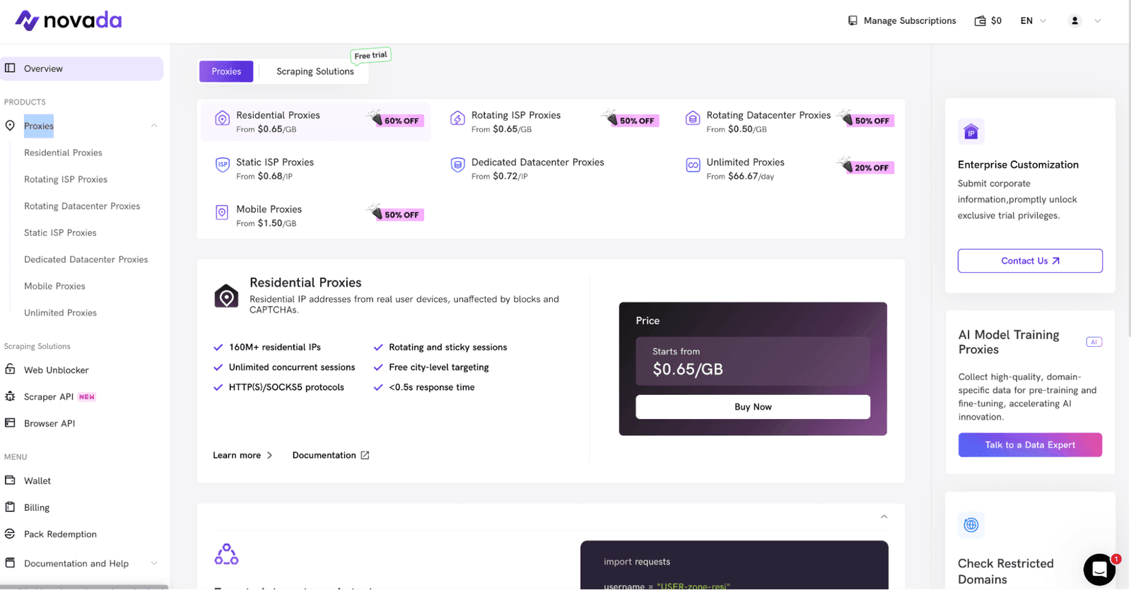 Novada Webpage