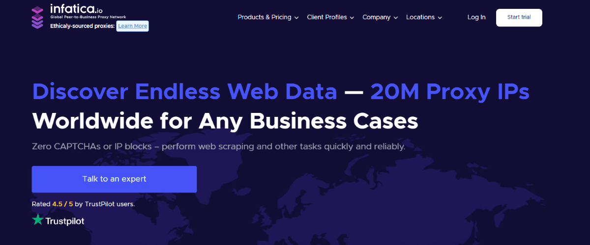 Infatica’s website