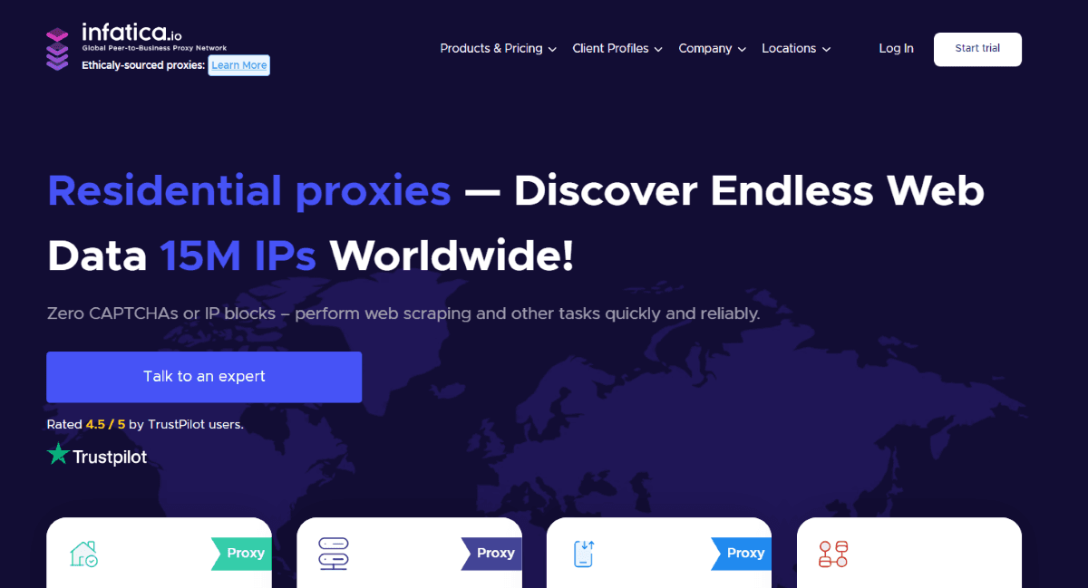 Infatica homepage