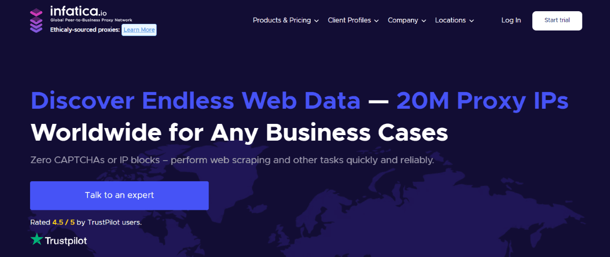 Infatica.io’s homepage