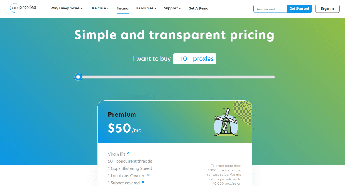 Цены на услуги Limeproxies