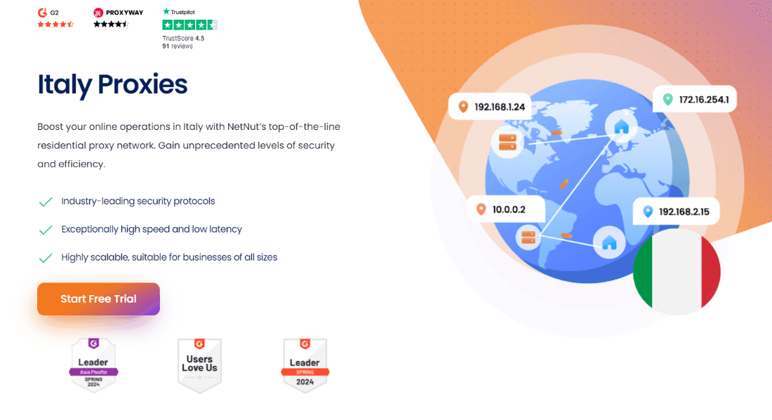 Прокси-серверы Италии от NetNut