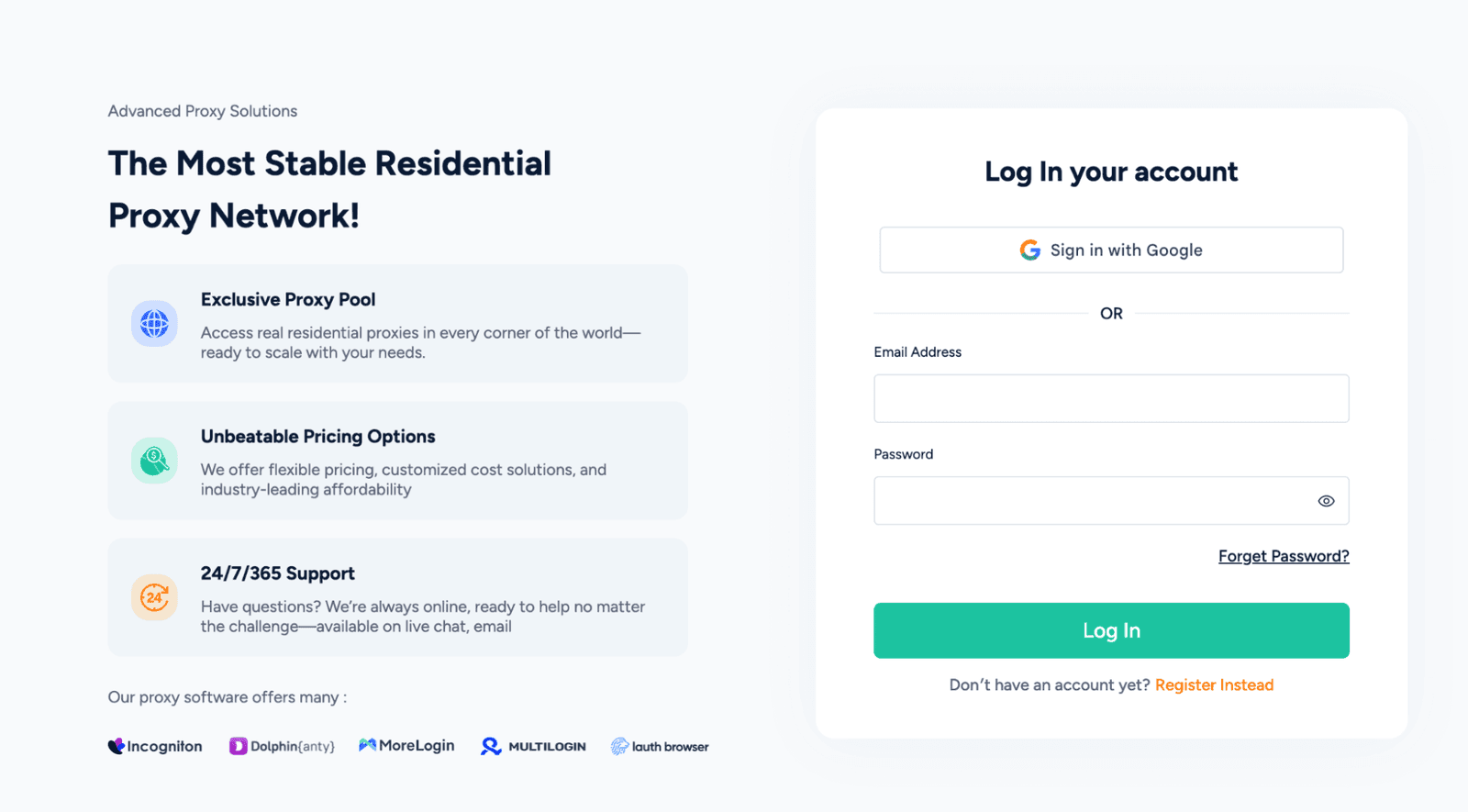 Nsocks.com webpage
