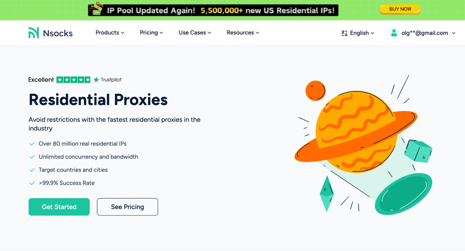 Nsock.com webpage