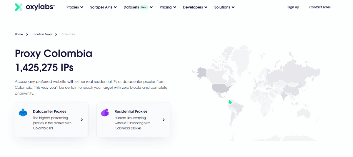 Oxylabs main page