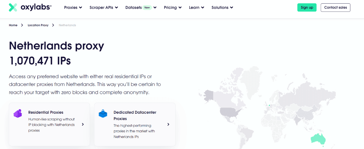 Главная страница Oxylabs