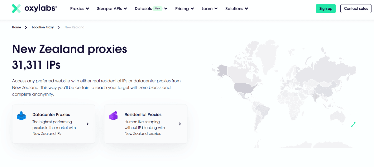 Главная страница Oxylabs