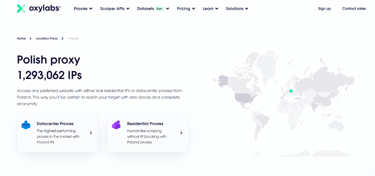 Вебсайт Oxylabs