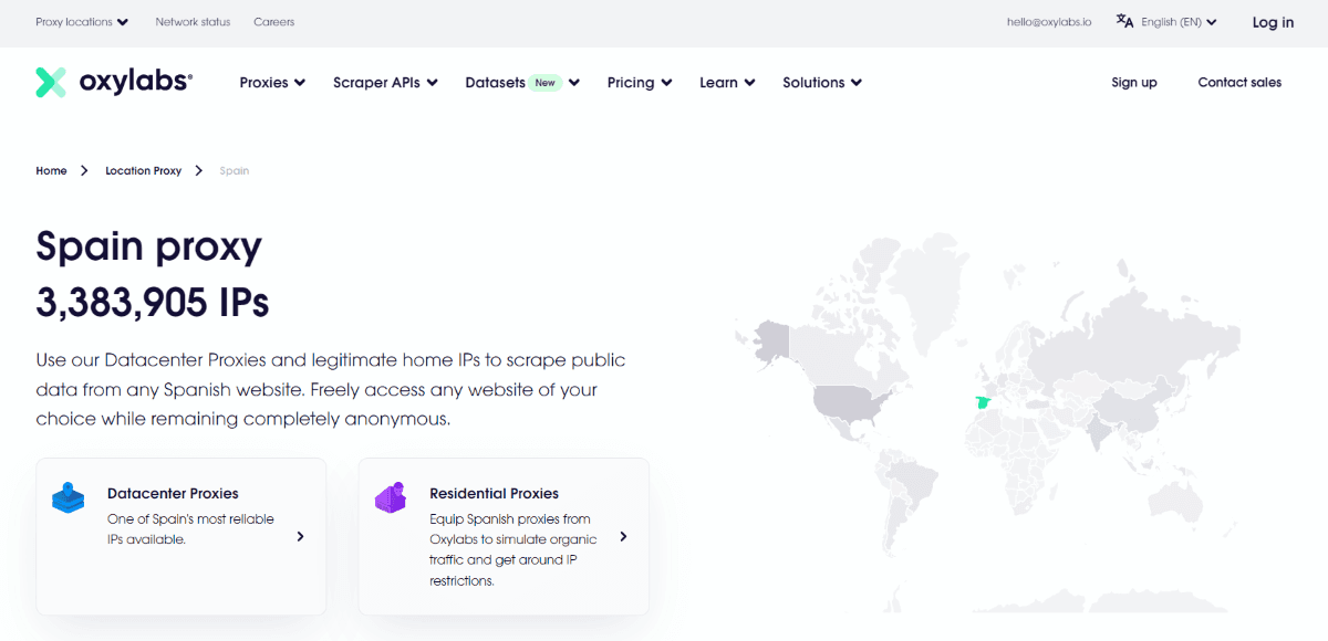 Oxylabs homepage