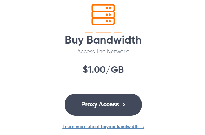 PacketStream pricing page