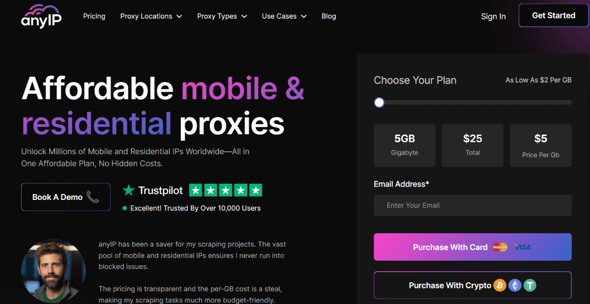 AnyIP Homepage