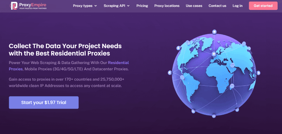 ProxyEmpire Homepage