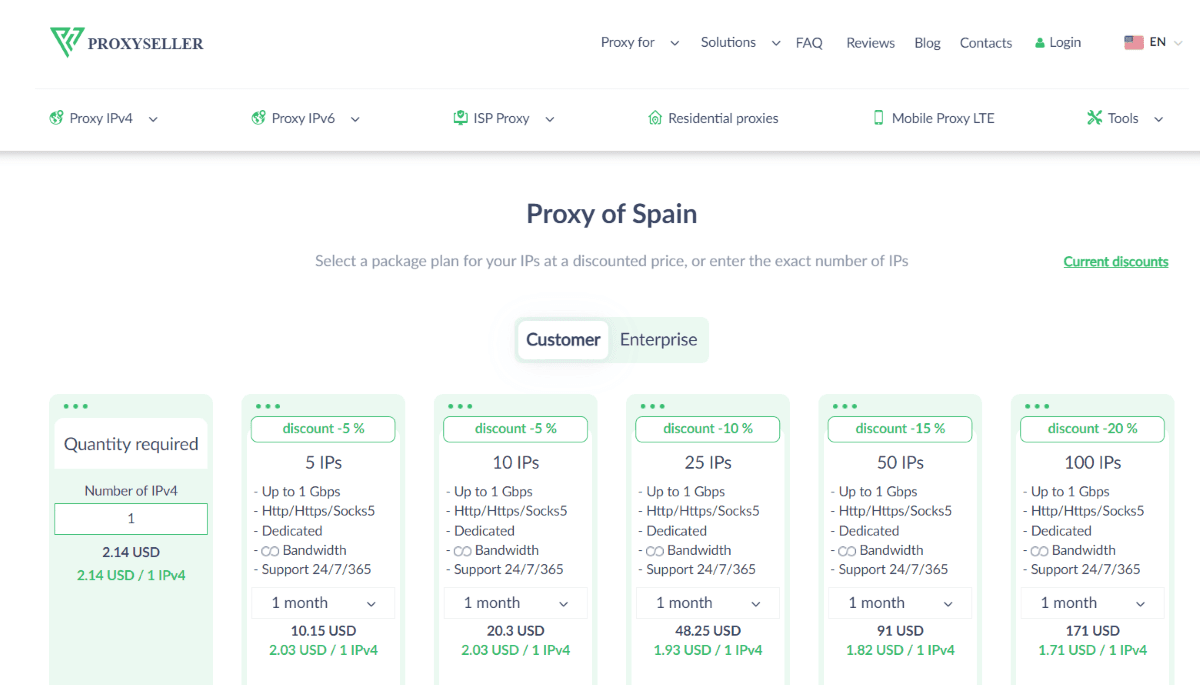 Proxy-Seller pricing