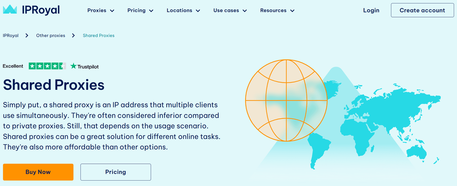 IPRoyal offers shared proxies with mobile, residential, and data center networks from more than 195 countries.