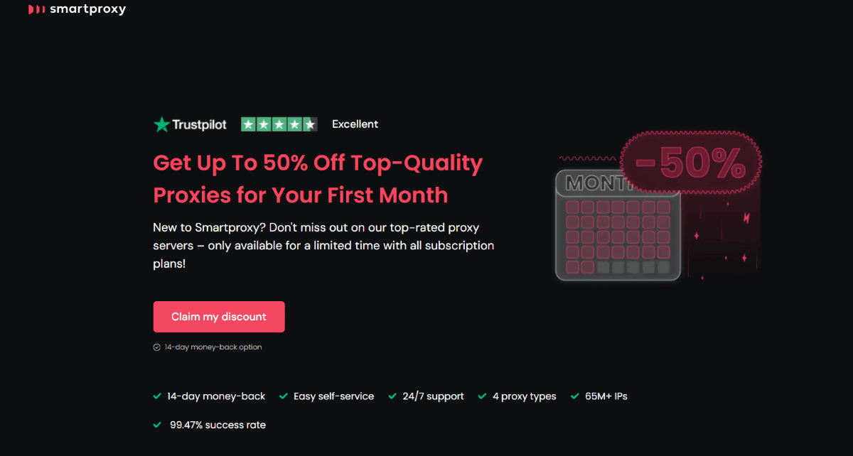 Smartproxy main page