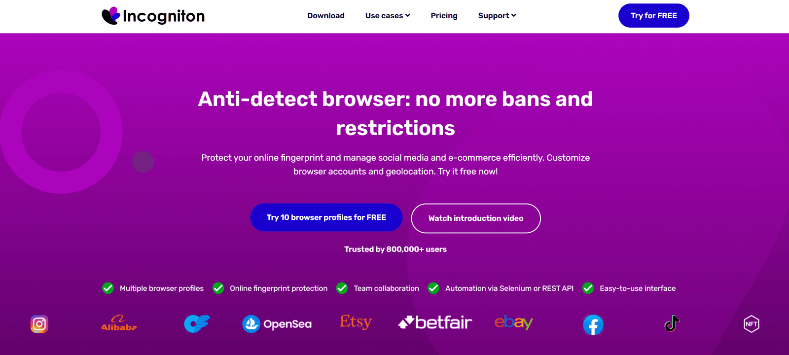 Anti-detect browser with great use cases and sensible pricing
