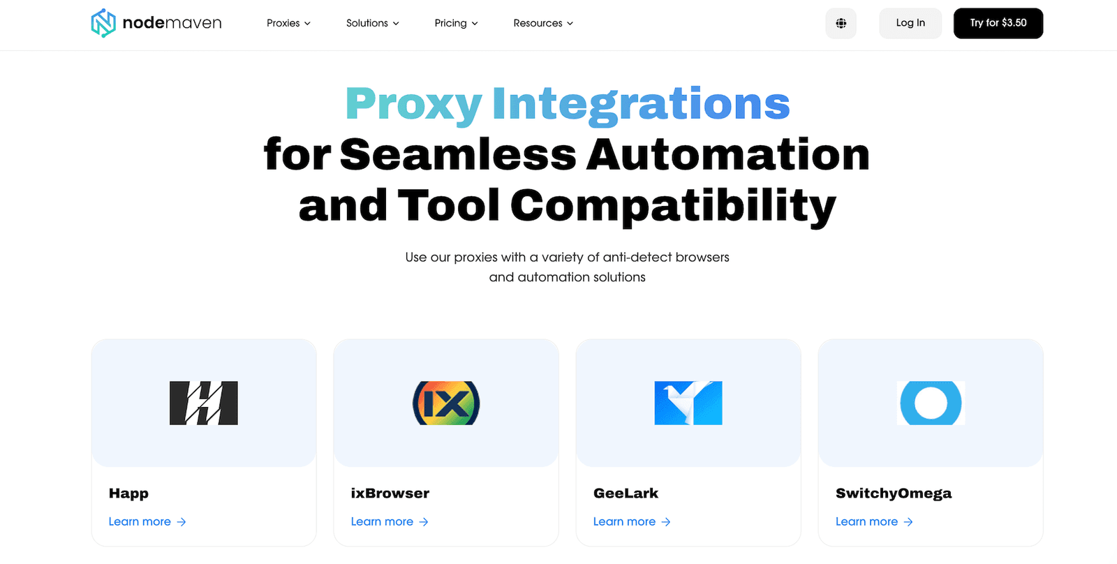 Nodemaven integrations