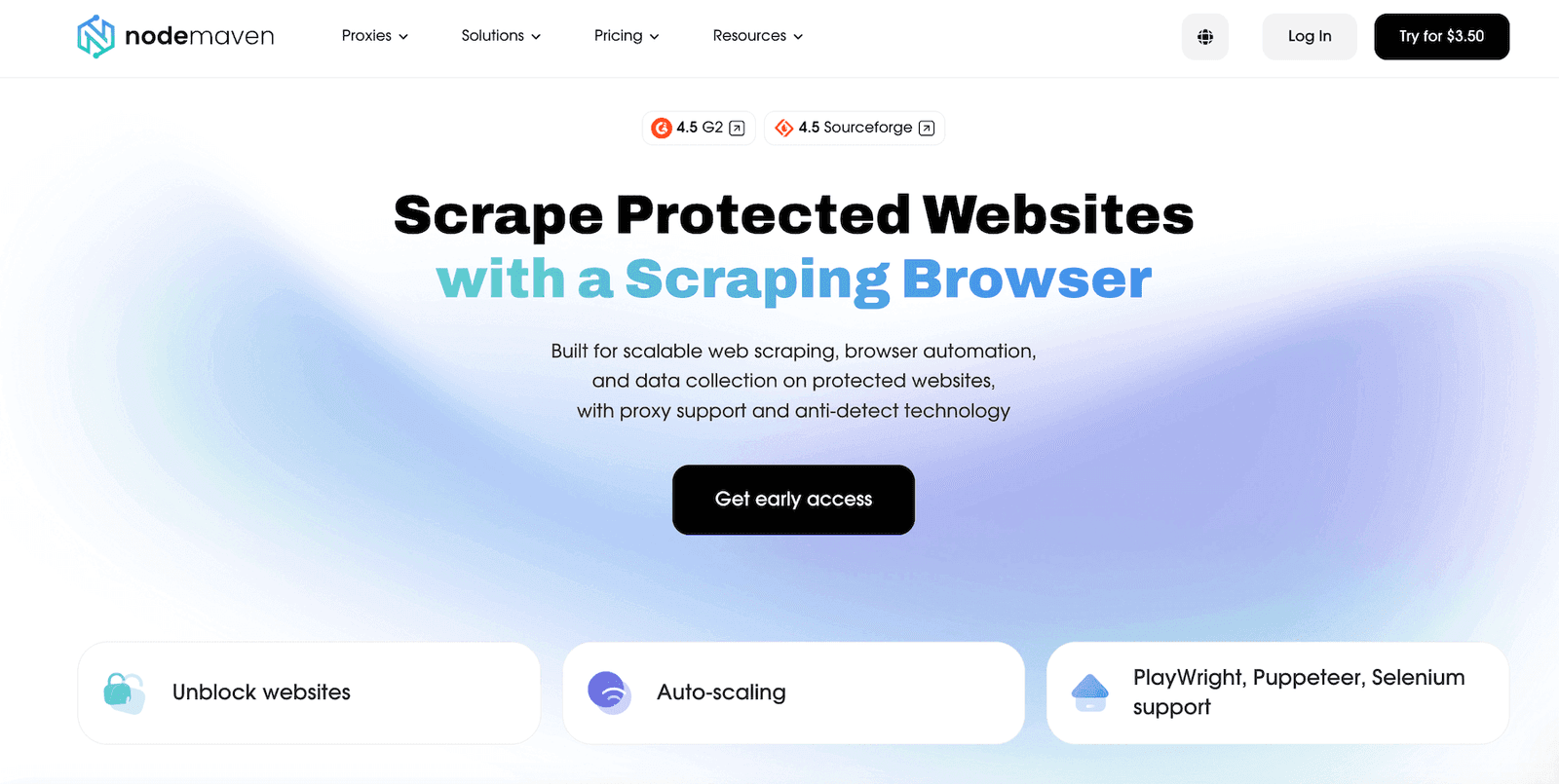 Nodemaven scraping browser