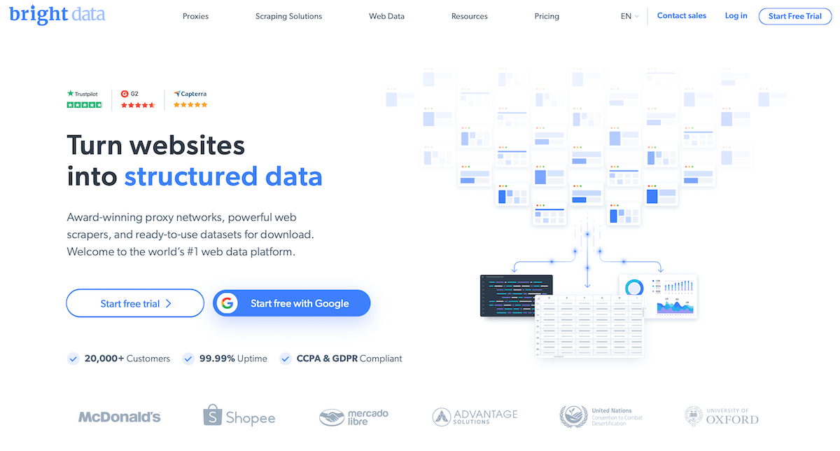 Bright Data main page