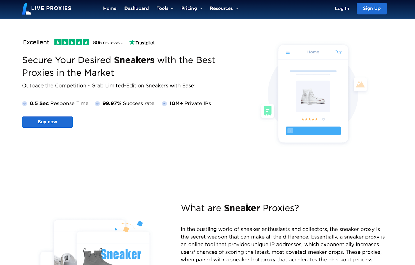 Sneakers proxies from Live Proxies help purchase footwear from restricted areas