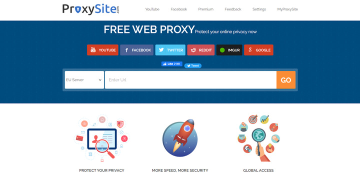 ProxySite is a free option to choose for social networking