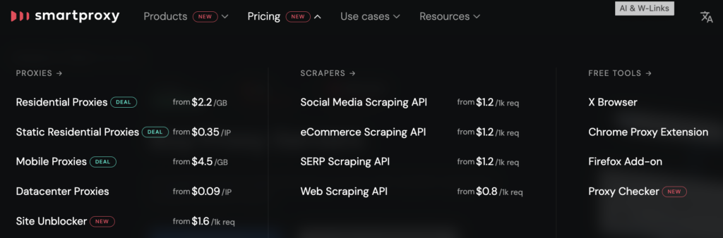 Smartproxy pricing plans