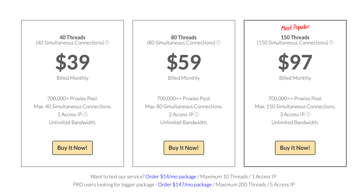 StormProxies pricing plans