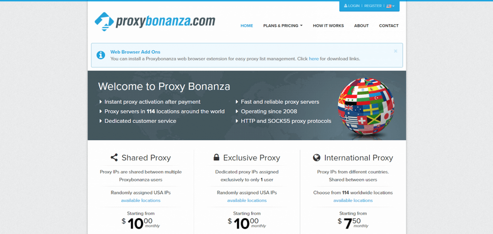 proxybananza socks page