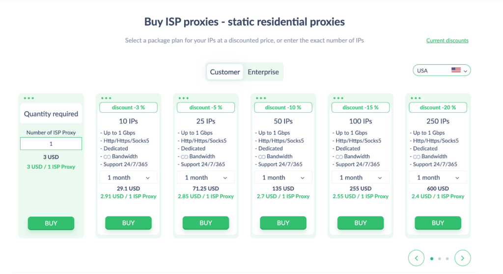 Prices for static residential addresses