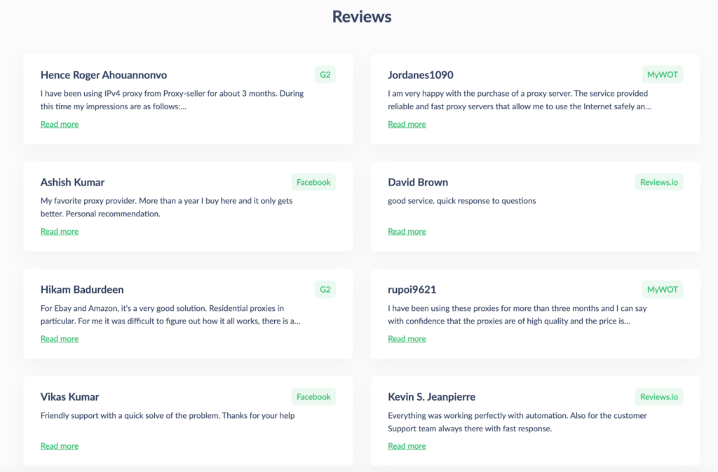 User reviews