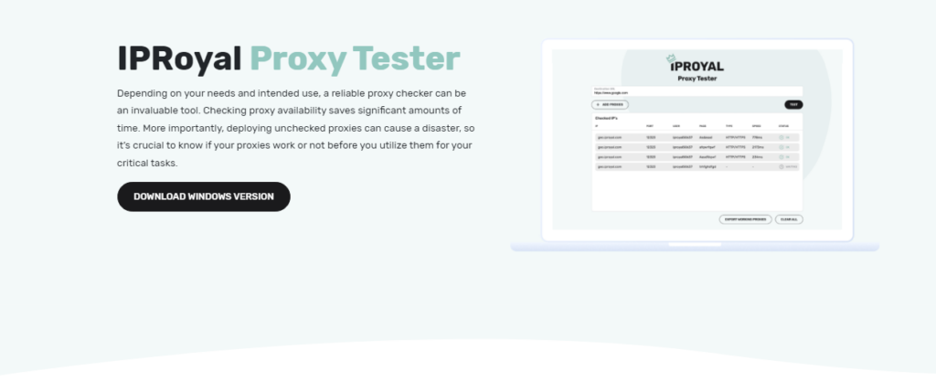 IPRoyal Proxy Tester