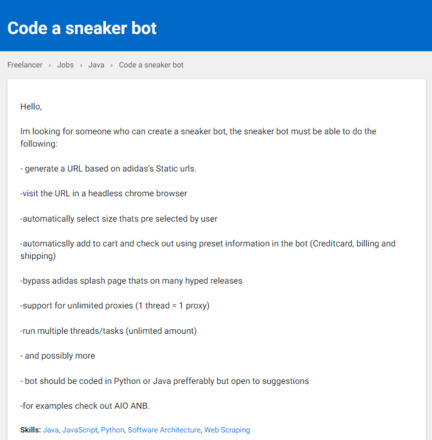 Code a Sneaker Bot Task