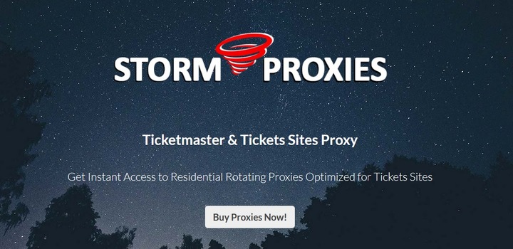 StormProxies main page