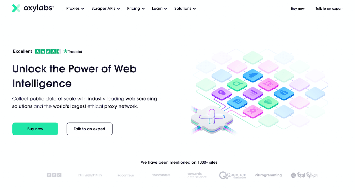 Oxylabs homepage