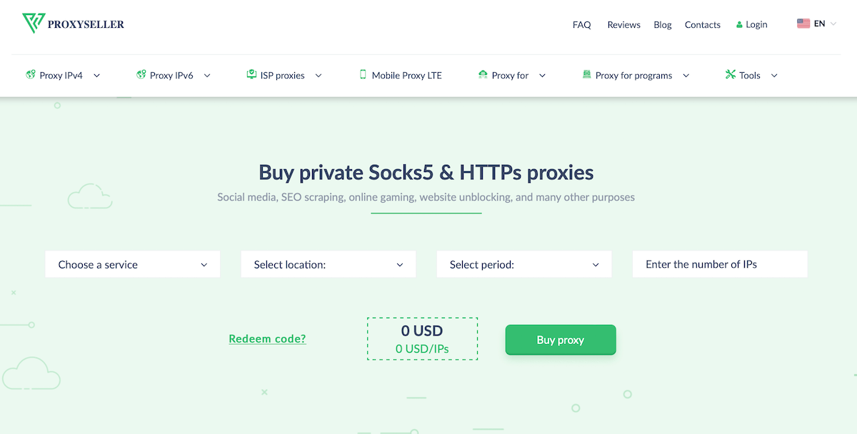Proxy-Seller homepage