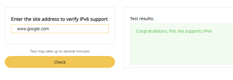 IPv6 accessibility test