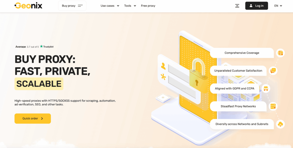 Geonix (formerly Proxy-Seller) homepage