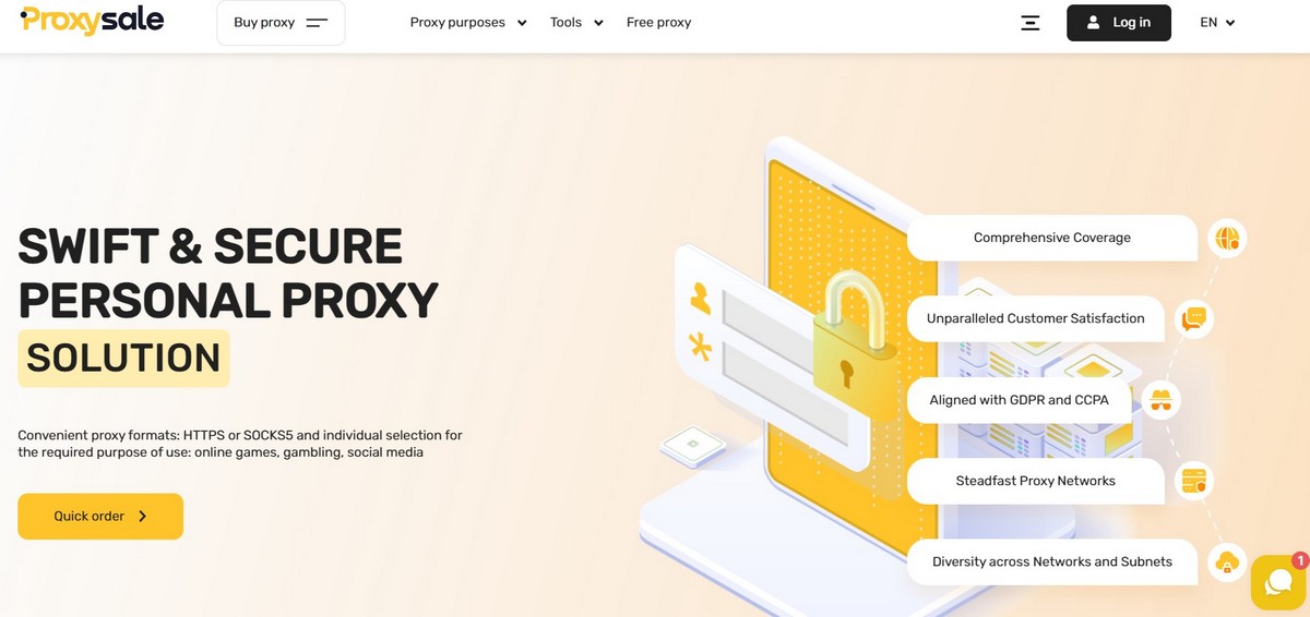 ProxySale homepage