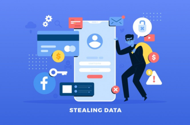 The process of stealing data from a mobile device