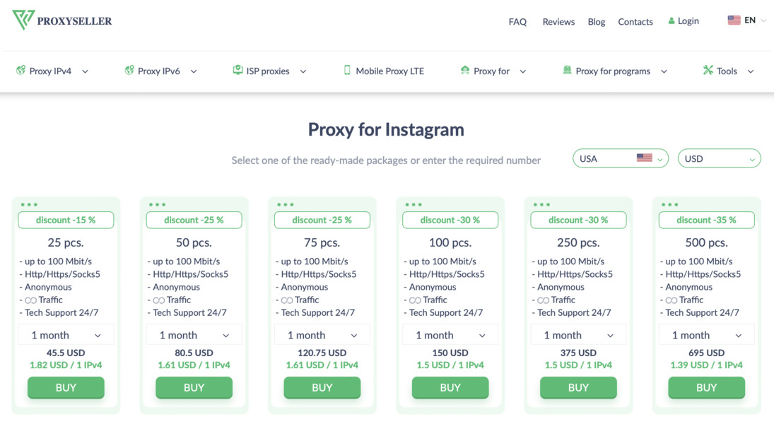 proxy-seller prices