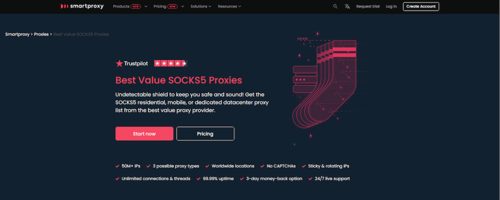 SOCKS5 proxies website section