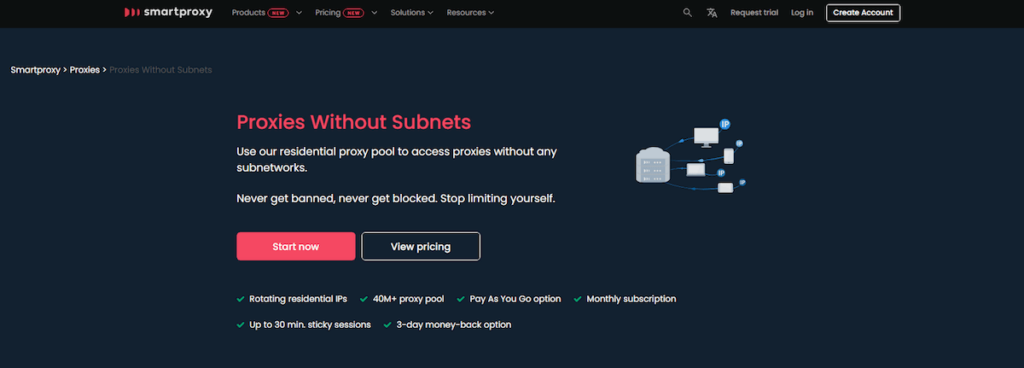 No subnets Website section