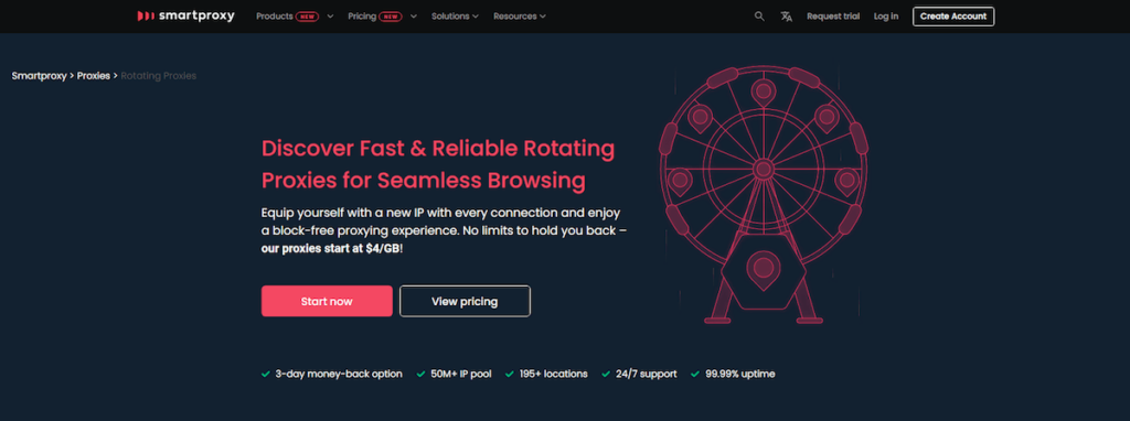 Rotating proxies website section