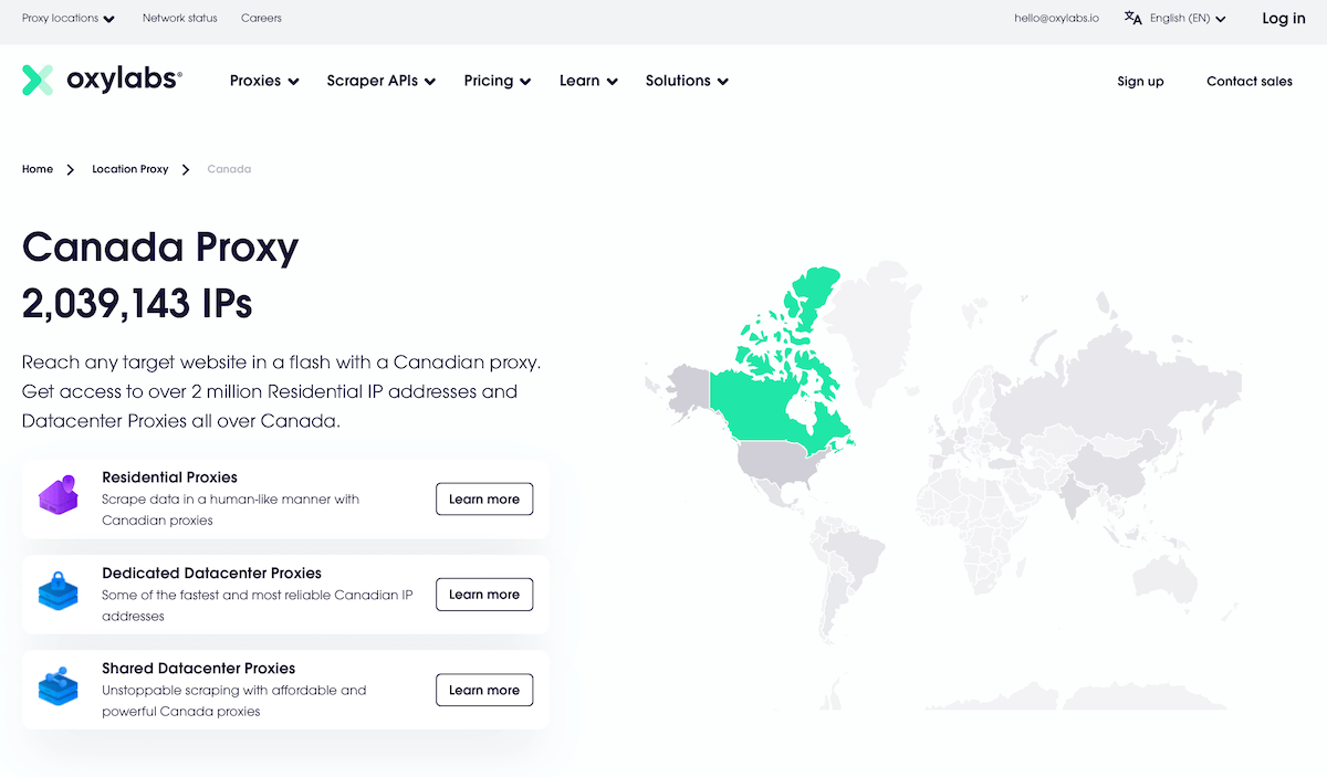 Oxylabs Homepage