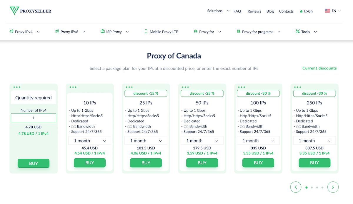 Proxy-Seller Pricing for Canada IPs