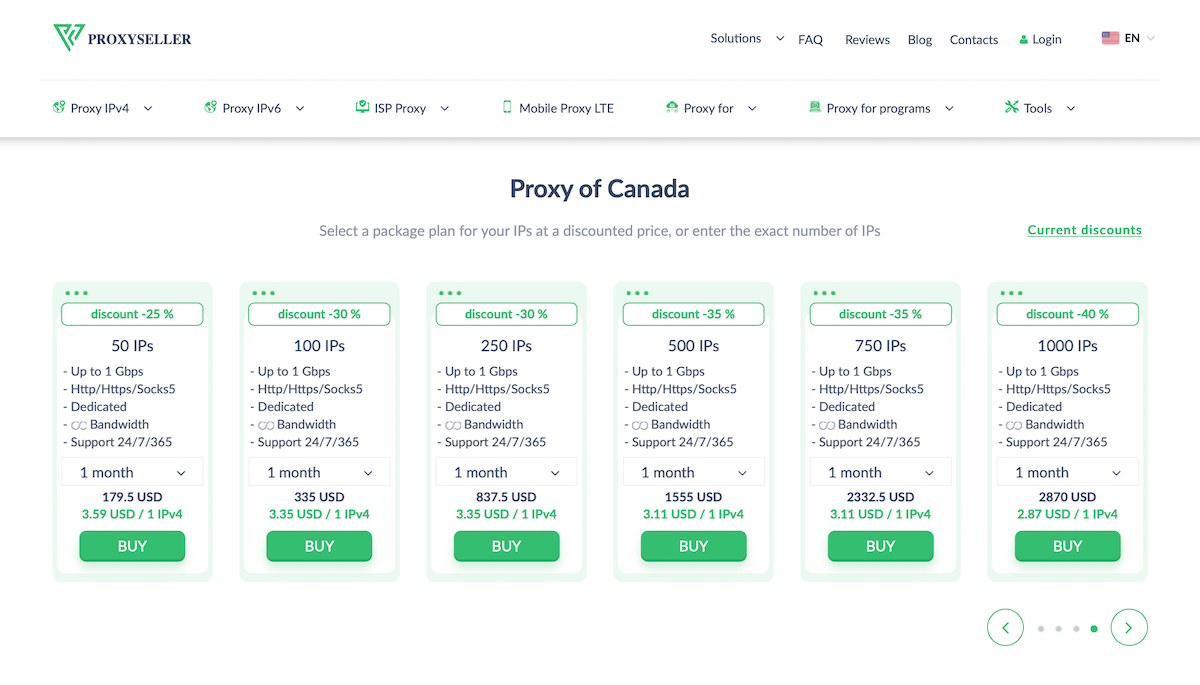 Proxy-Seller Pricing for Canada IPs