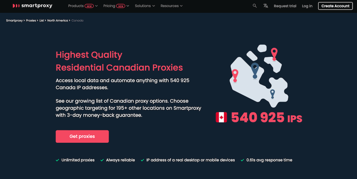 Smartproxy Homepage